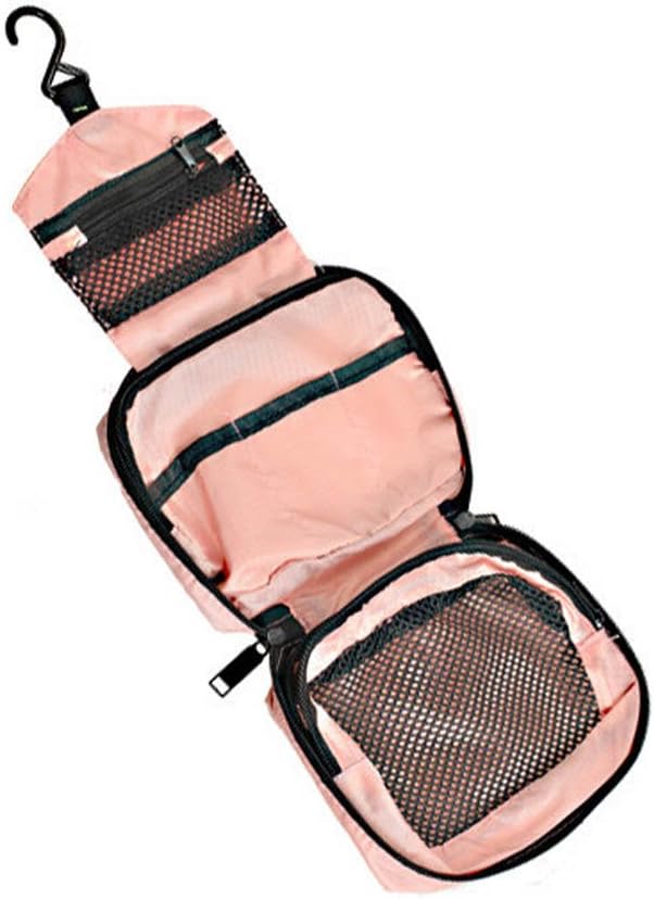 Hanging Travel Toiletry Wash Bag. Small Sponge Bag. (Pink) BigaMart