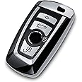 Intermerge Key Cover for BMW 1 3 4 5 6 7 Series X1 X3 X4 M5 M6 GT3 GT5 Remote Control Key, Premium Soft TPU Anti-dust Full Protection, Silver