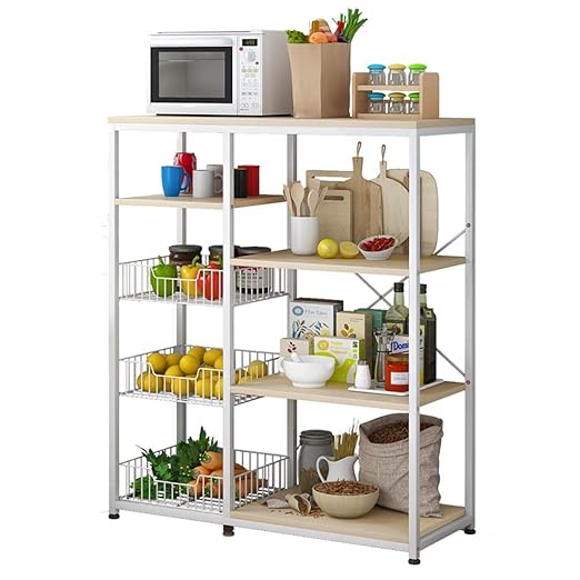 Shelf LYG Estante de Cocina de Madera Maciza, práctico Estante ...