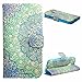 Moto G2 Case,Moto G 2nd Gen Case,UZZO Design Slim Fit PU Leather Wallet Flip Case With Stand For Motorola Moto G 2nd Generation 2014 - Green Flower