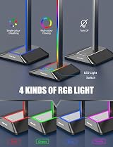 New Bee RGB Headphone Stand USB-C USB Port Headset Holder Gaming Accessories view 2
