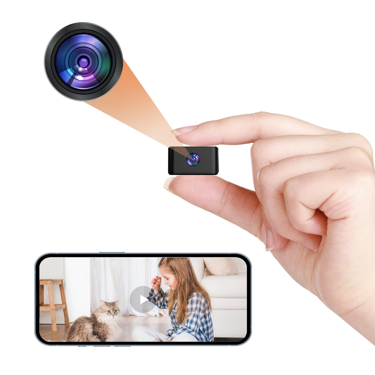 thumbnail image 2 of Pefemnio Mini Spy Camera 1080P - WiFi Hidden Camera With Motion Detection For Home & Pet Monitoring 2 of 14
