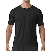 PLUMZJOY Men's Short Sleeve T-Shirt UPF 50+ Quick Dry Rash Guard Athletic Running T Shirts UV Sun Protection Swim Water Shirt