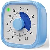 Visual Timer, Pomodoro Timers for Kids Adults, 60-Minute Countdown Desk Timer for Productivity, Silent ADHD Timer for Kids Toddlers, Kitchen for Cooking (Blue)