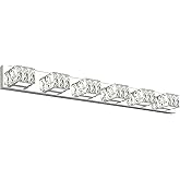 ZUZITO Modern Bathroom Light Fixtures - LED Crystal Vanity Lights Over Mirror - Chrome 6 Lights Bathroom Wall Light Cool Whit