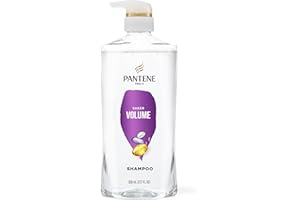 Pantene Shampoo, Sheer Volume - 72-Hour Fullness, Lightweight Nourishment with Pro-Vitamin B5 + Antioxidants, Fine, Thin, Color-Treated Hair, Paraben Free, Remove Build Up for Body & Shine, 27.7 Fl Oz