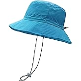 woogwin Waterproof Bucket Rain Hat with Chin Strap Quick Dry Packable Boonie Sun Hat Safari Hat UV Protection