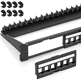 Everest 24 Port Keystone Patch Panel (1-Pack) - Removable 6-Port Panels | Use with Slim Profile Keystones ONLY (Wider Jacks May not fit Side by Side)