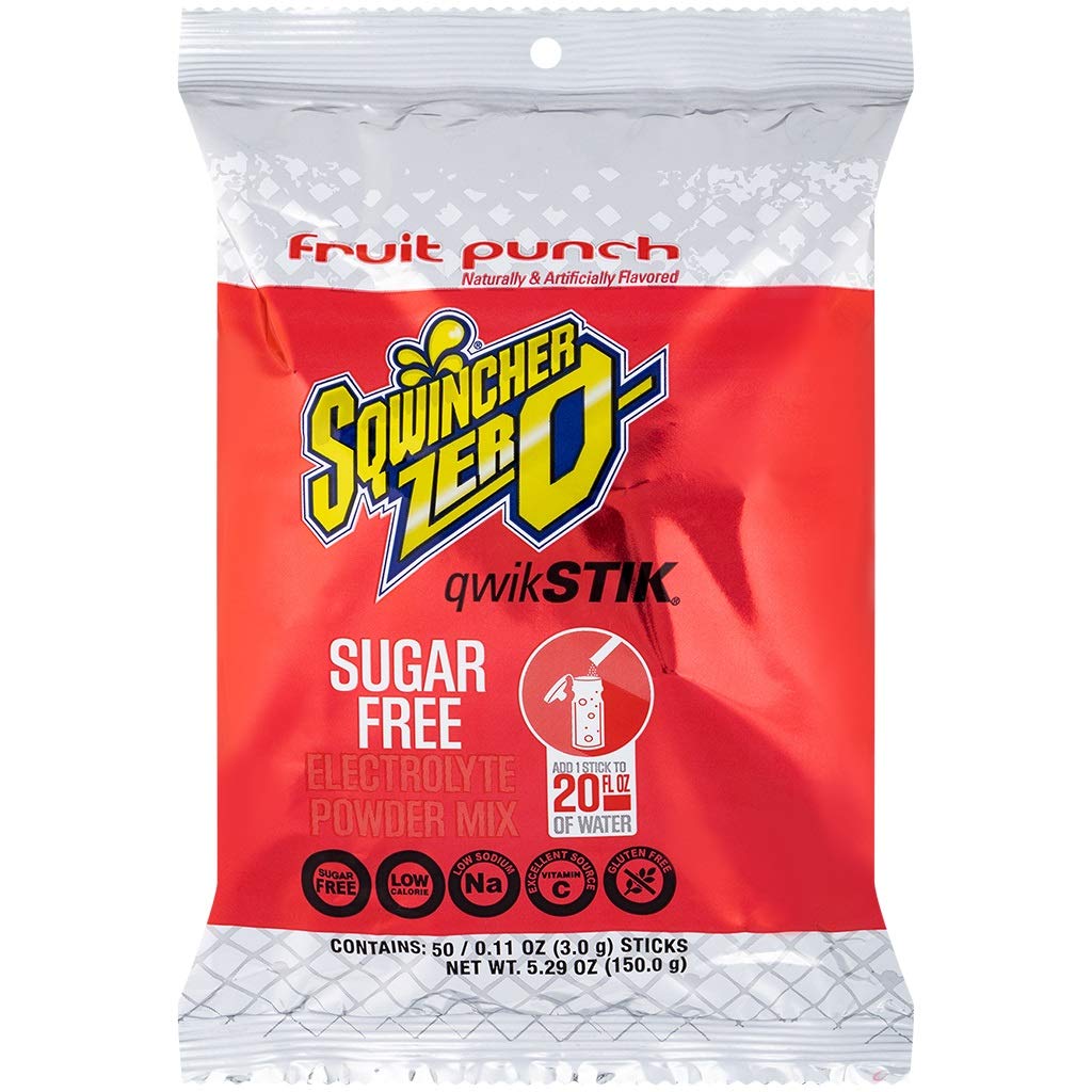 Sqwincher Zero Qwik Stik Sugar Free, Fruit Punch, .11 oz (Pack of 50): Industrial & Scientific