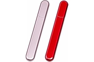 DIODIVA 2 Packs Glass Nail Buffers with Case for Natural Nails, Glass Nail Files Shaping Nano Nail Shiners Crystal Polisher Manicure Tools Shine for Home Salon Use Stocking Stuffers for Women Christmas Gift