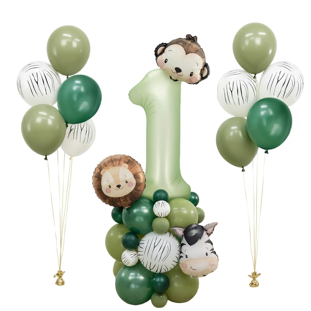 Jungle Safari Birthday Balloons, Wlid One Animal Balloons Zoo Theme Decoration for Safari Birthday Wedding Shower Party Decorations