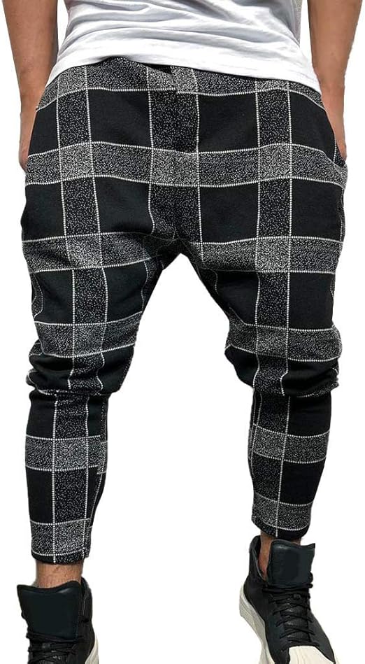 plaid cargo joggers
