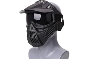 Rinling Paintball Mask, Airsoft Mask Full Face Protection Gear with Goggles Impact Resistant for Hunting CS Airsoft Paintball Game and Other Outdoor Activities