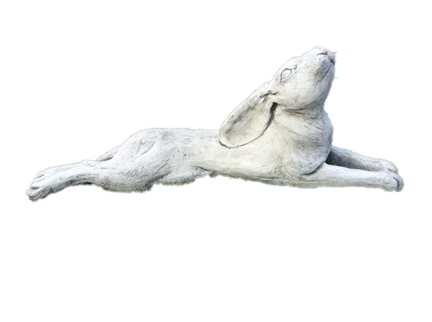 Stone moon gazing hare rabbit garden ornament Amazon.co.uk Garden