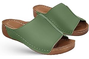 Generic Lausiuoe Sandals Women Dressy Summer Flat Walking Comfortable Arch Support Orthotic Slides Orthopedic Slippers Flip Flops