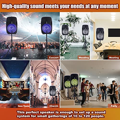H YANKA 12 "1000W Dual Active & Passive Portable Pa System, Bluetooth