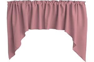Zen Creative Designs Solid Poplin Swag Window Valance Home Décor Bedroom Nursery Kitchen Window (Dusty Rose)