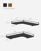 VASAGLE Floating Shelves Set of 2 L-Shaped Corner Shelves Black LLS831B22 view 3