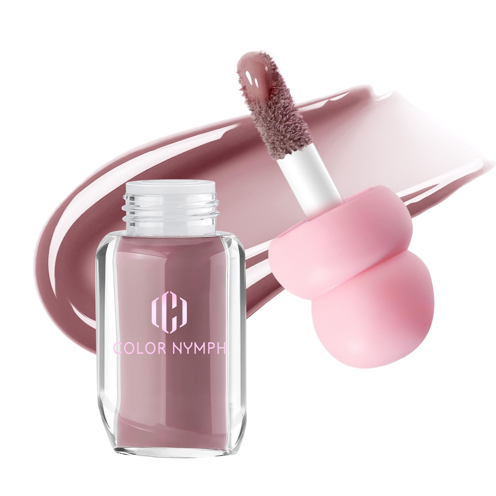 Photo 1 of Color Nymph Lip Oil & Lip Gloss Set, Hydrating Non-Sticky Lip Makeup, Nourishing Lip Care with Jojoba Oil & Hyaluronic Acid, Glossy Pigmented Finish, #06 Dark Coffee