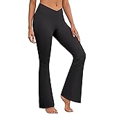 AegisChic Flare Leggings for Women High Waisted Crossover Flared Yoga Pants Tummy Control Bootcut Leggings
