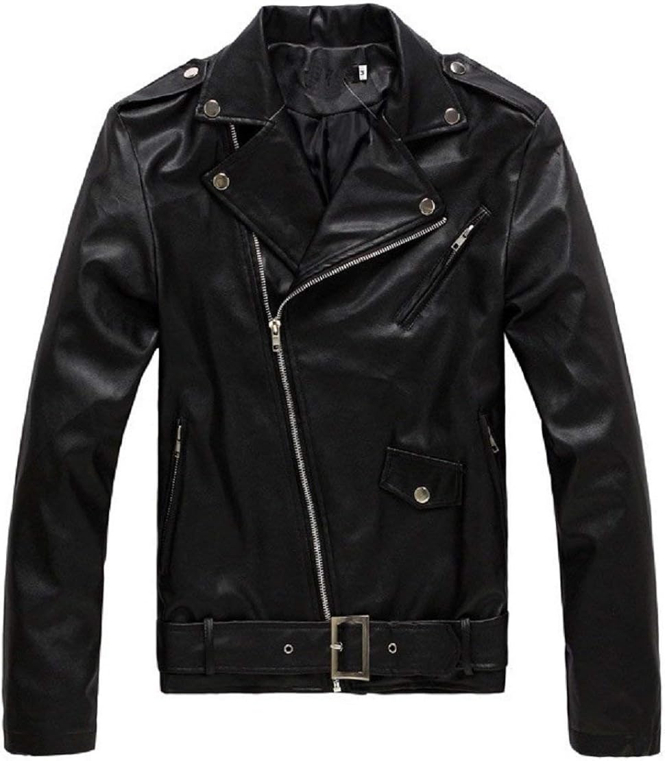 Kunstwildlederjacke Herren Langarm Bandkragen Reißverschluss main image 1