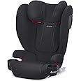 Cybex Solution B2 Fix+ Lux High Back Booster Seat, Lightweight, Secure Latch Installation, Linear Side Impact Protection, Reclining 12 Position Height Adjustable Headrest, Volcano Black