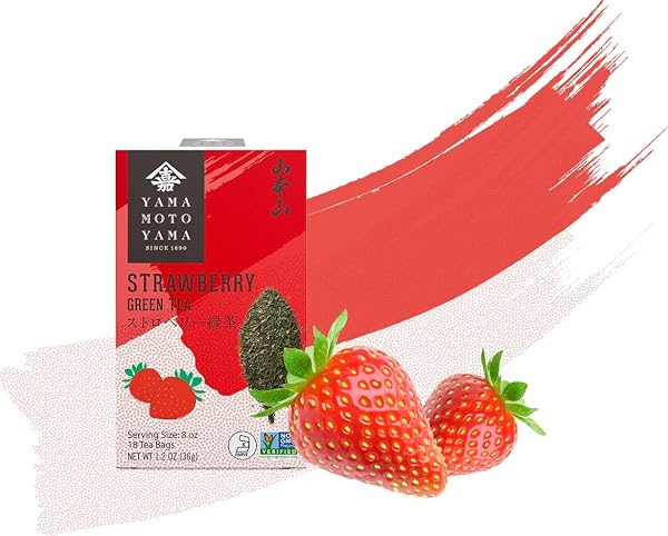 YAMAMOTOYAMA STRAWBERRY GREEN TEA, 18 BAGS