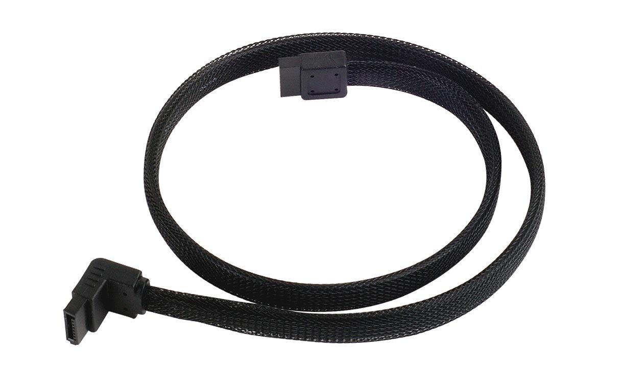 SilverStone SST-CP08 - SATA III 6 Gbps Cable, 90°, metal-less locking design, metalic cable layer, 50cm