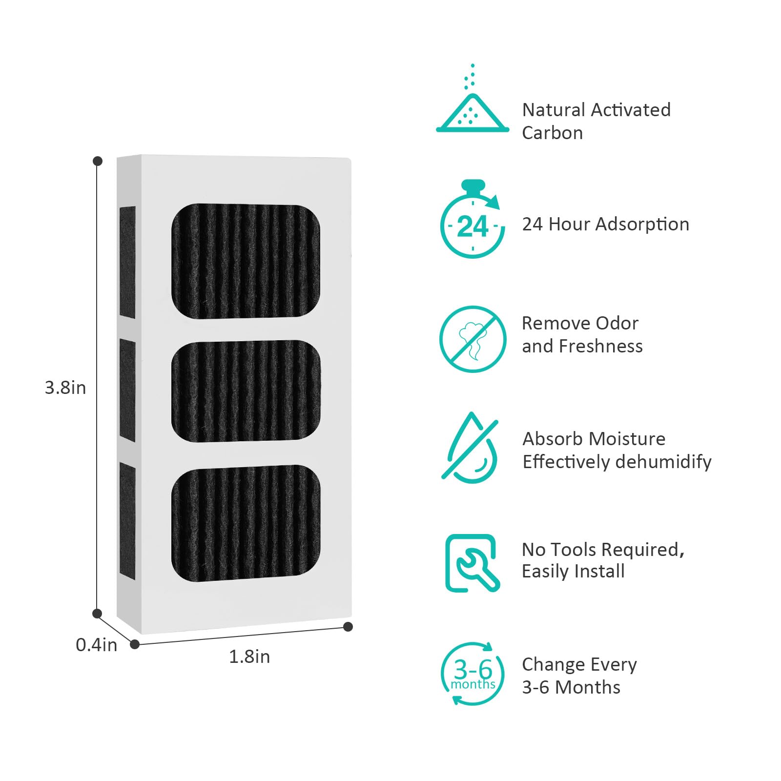 6 PACK Refrigerator Air Filter Replacement for PAULTRA2, Compatible with Frigidaire Pure Air Ultra 2, Pure air Ultra II, and Electrolux 242047805, 5303918847, EAP12364179