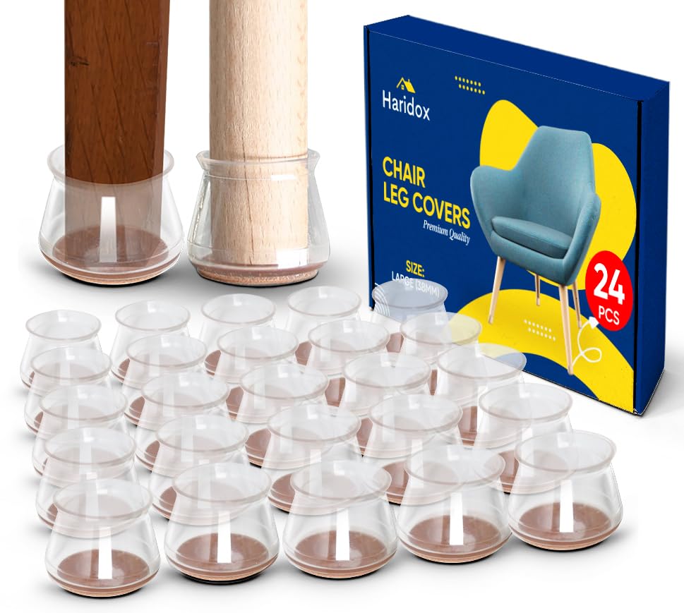 24 PCS Silicone Chair Leg Protectors for Hardwood Floors Table feet Covers,Stool Leg Protection Caps