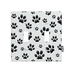 Pznen Paw Print 2-Gang Wall Plate Dual Switch