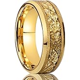 Concept Knight Golden Tungsten Carbide Rings for Men and Women 8mm Frosted Inlaid Gold Foil Men's Engagement Wedding Bands Fashion Luxury