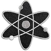 Pinsanity Black Atomic Symbol Embroidered Iron-on Patch