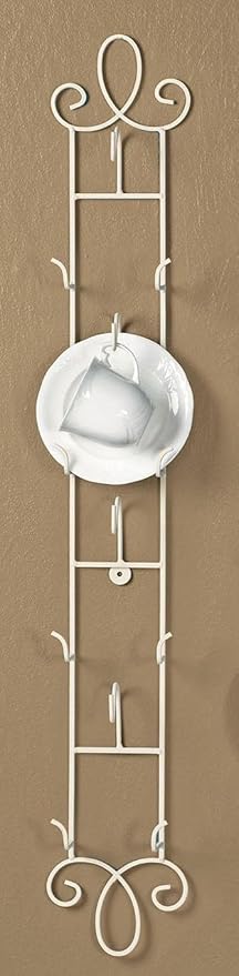 Amazon Com 2po Vertical Antique White Cup Saucer Wall Rack