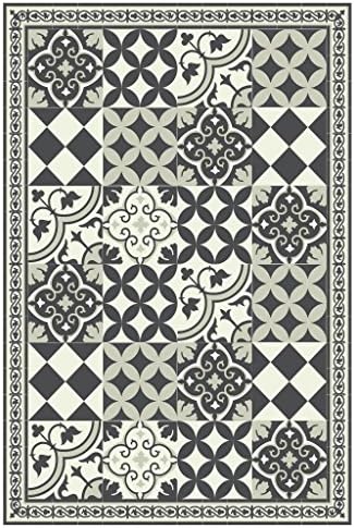 Kitchen vinyl mat Carpet Tiles Pattern Decorative linoleum rug,gray, green & white 312-60 * 90 cm