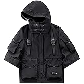 Niepce Inc Japanese Streetwear Techwear Men’s 3/4 Sleeve Jacket with Hood