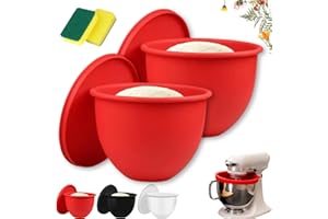 DODODOX Silicone Stand Mixer Bowl Liners, Silicone Liners for Kitchen Tilt-Head 5 Qt Mixers – Kitchen Mixer Attachments & Accessories – Replacement Mixer Bowls No Longer Needed (Red-2pc)