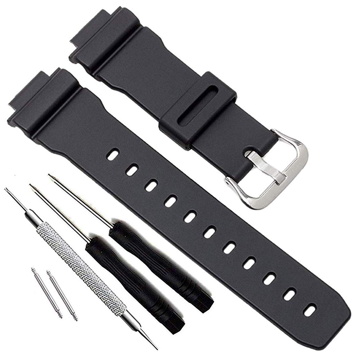 Natural Poly Urethane Replacement Watch Band Strap for Casio Mens G-Shock DW-5900 DW-6100 DW-6695 DW-6900 G-6900 GW-M5610 DW-5600E GW-6900 (J3)