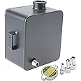 NovelBee 2.5L Universal Aluminium Alloy Water Coolant Header Overflow Expansion Water Tank Reservoir for Car Boat Truck (Black)