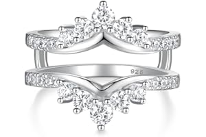 BAGOLIKA Ring Enhancers for Engagement Rings Wedding Guard Womens AAAAA CZ 925 Sterling Silver Size 5-10