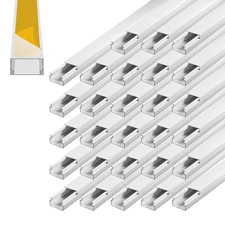 Kabelkanal selbstklebend 15 x 10 mm Installationskanal 28 m PVC Wand Decken Montage allzweck aller Art Kabel innen aussen Bür