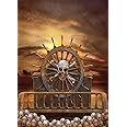 BELECO 5x7ft Fabric Pirate Ship Halloween Backdrop Pirate Decorations for Adult Party Pirate Steering Wheel with Skulls Corsair Boat Photography Backdrop for Pirate Theme Birthday Photoshoot Props