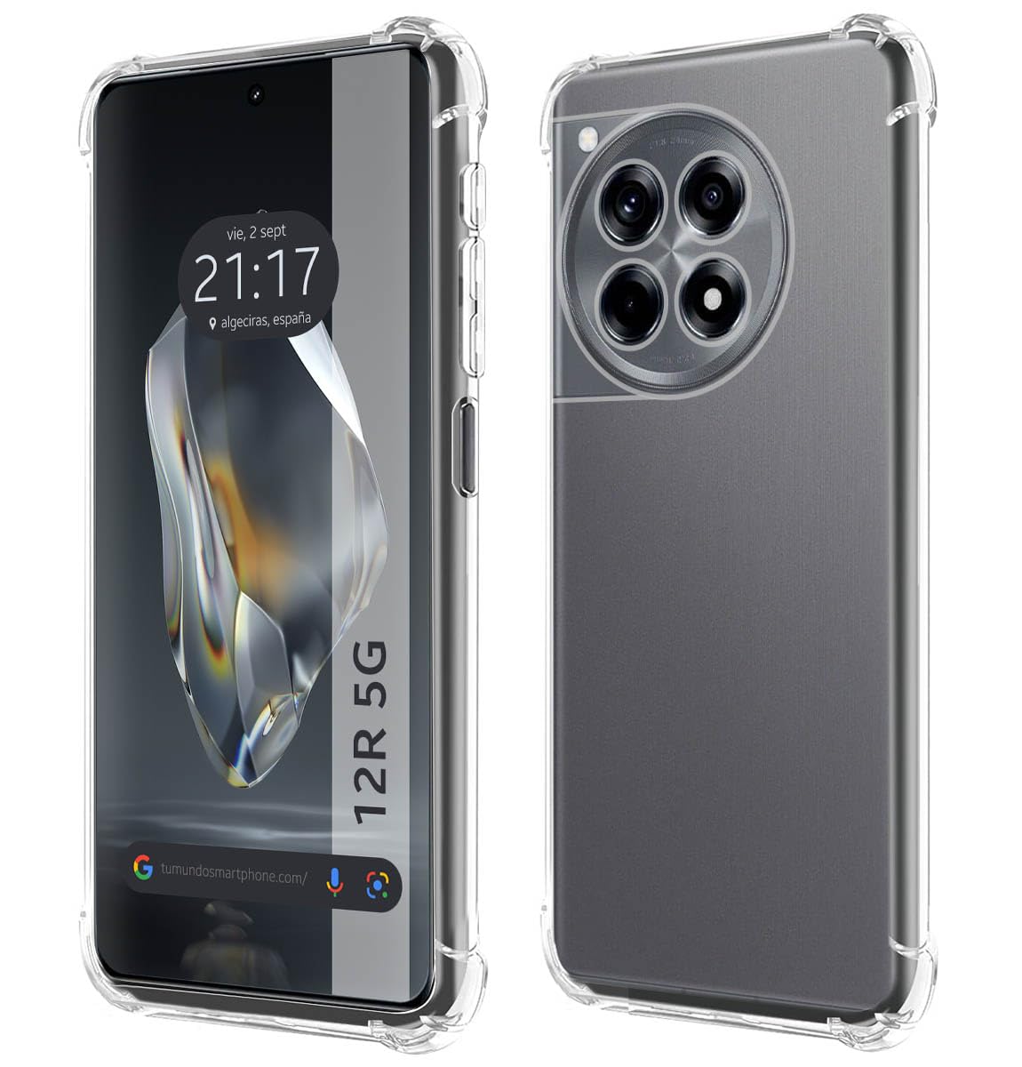 Tumundosmartphone Transparent Anti-Shock Silicone Case for Oneplus 12R 5G