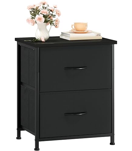 Commode 7 Tiroirs SONGMICS - Meuble De Rangement Noir, 98.8x73.7x30 Cm, En Acier Et MDF