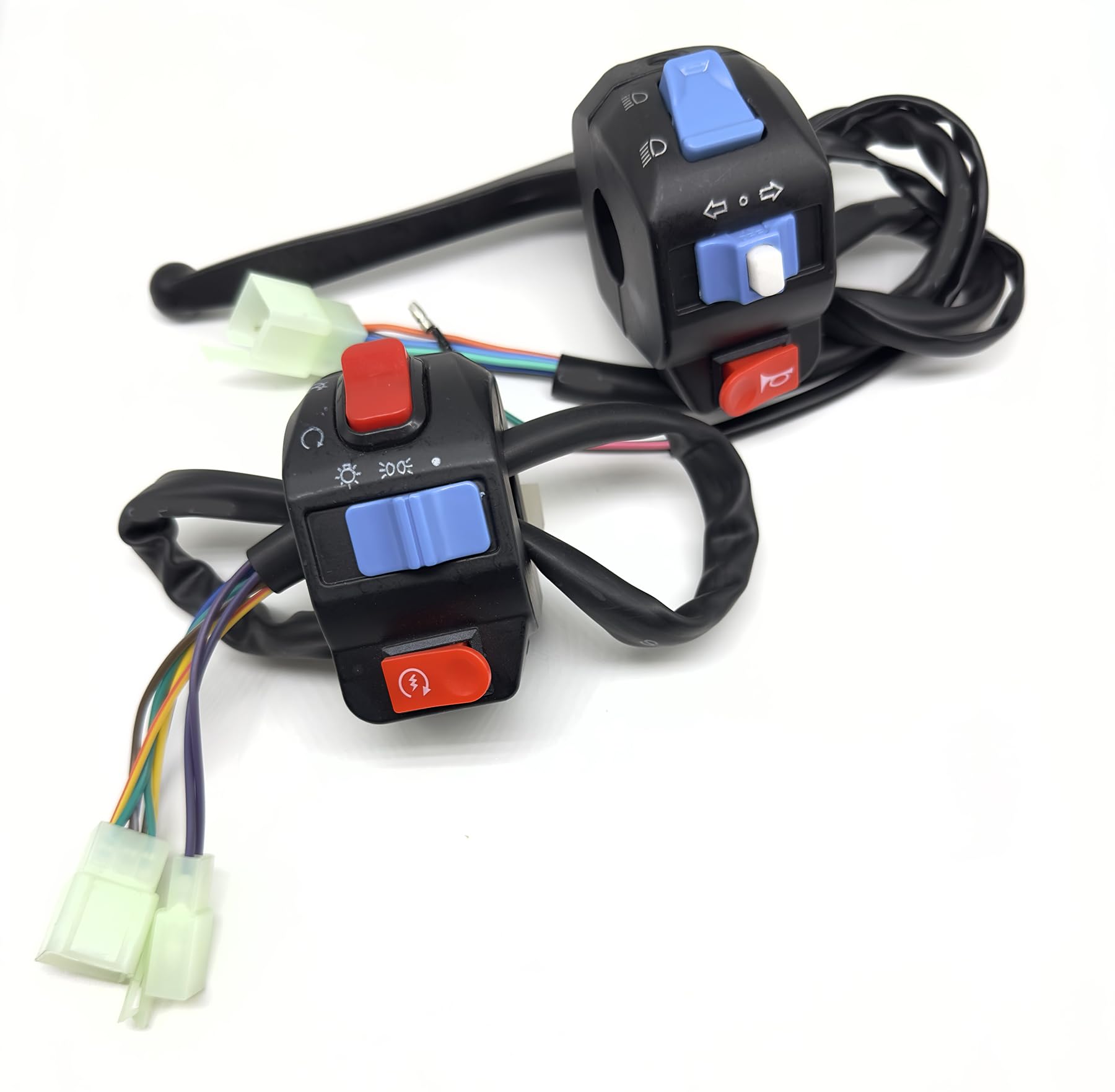 Photo 1 of Chinese Scooter Waterproof Aluminum Right Side Handle Disc Brake Switch + Left Drum Brake Swith Control Assembly Set with Ignition Cutoff Function for Disc Brake System GY6 50cc 125cc 150cc