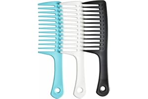 ROTOPATA 3 Pcs Wide Tooth Comb for Wet Hair, Large Detangling Comb for Dry Curly Long Thick Hair, Shower Comb for Women and M