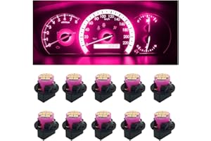 JOYCOURT 10PCS T10 194 168 Car Dash Instrument LED Light Bulbs with Twist Lock Socket, Bright Panel Gauge Cluster Dashboard Light Bulbs, Car Interior Replacement Bulbs for Map Dome Lights (Pink&Purple)