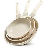 Nonstick Frying Pans Set,Ceramic Skillet Pans Set,3Pcs Ceramic Pans for Cooking Non Toxic,Non Teflon Nonstick Skillet,Free PT