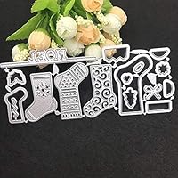 2.7 by 6.3 Inches Christmas Socks Metal Cutting Dies for Scrapbooking Card Making Christmas Die Cuts (JA093014)