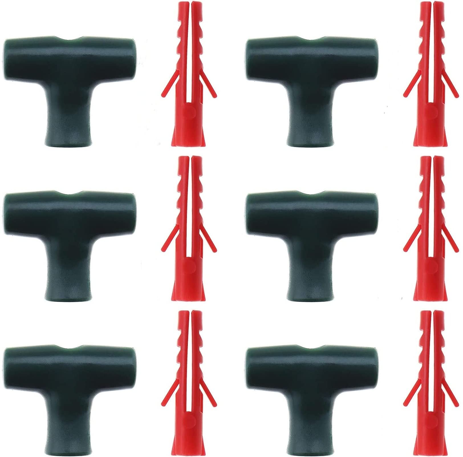 Sanmum 30 Pieces Garden Mesh Wire T Clips Garden Wall Mesh Fencing Panel Supporting Clips for Climbing Trellis Plants (Black)